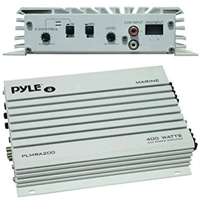 Imagen de PYLE PLMRA200 Amplificador Marino Empleo NÁUTICO 200 VATIOS RMS Y 400 MAX 2 Canales ÓPTIMOS por Barco Piscina BALSA O EMBARCACIONES para Interior Exterior con ENTRADAS RCA Alto Nivel
