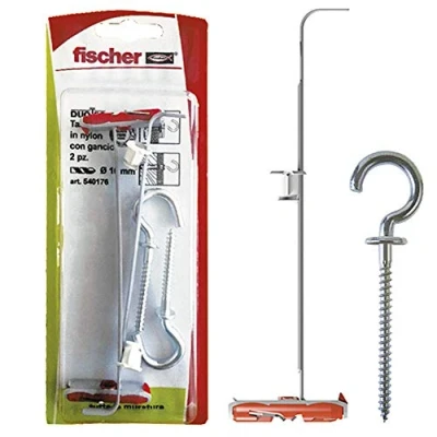 Imagen de Fischer 540176 Tacos para cartón yeso Duotec 10 R K con gancho, color gris