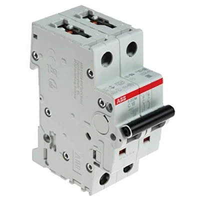 Imagen de Interruptor automático S202M C16, 2P, curva tipo C, 16 A, capacidad de corte máxima 10 kA a 400 VAC (Referencia: ABB 2CDS272001R0164)
