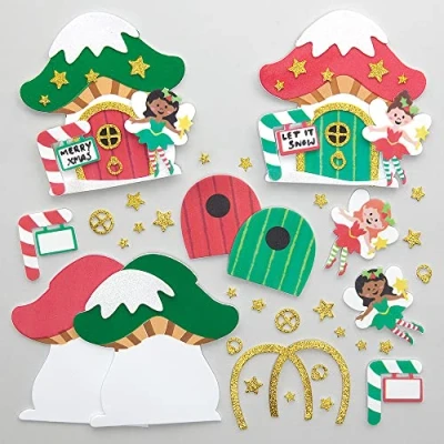 Imagen de Baker Ross FX369 Puertas de Hadas Navidad Paquete 4, Manualidades para Niños