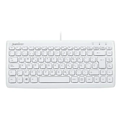 Imagen de Perixx Periboard 407 Mini Teclado Usb (Español) Teclas Tipo Chiclet Color Piano Blanco