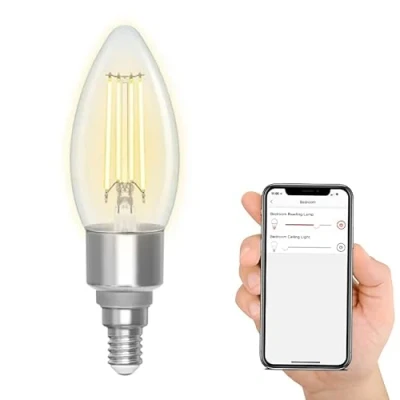 Imagen de Levitantes bombilla wifi inteligente de filamento vela, C35 E14 compatible con Alexa y Google Home, 4.5W 470 Lm, Wi Fi transparente (Vela)