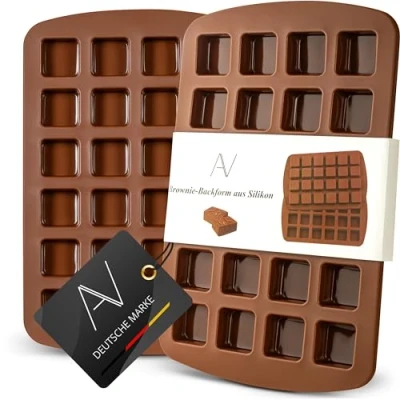 Imagen de AVANA Brownie Molde de silicona para hornear (2 unidades, sin BPA, antiadherente, 24 unidades)