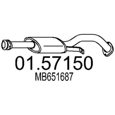 Imagen de MTS 01.57150 Silenciador Intermedio 690 MITSUBISHI: PAJERO 2