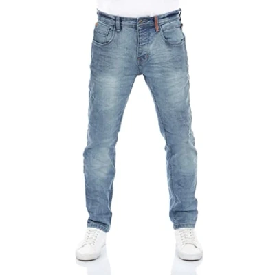 Imagen de riverso Pantalones Vaqueros para Hombre RIVCaspar Slim Fit Jeans Estilo Desgastado Algodón Denim Stretch Negro Azul Gris, Medio (D257), 32W x 34L