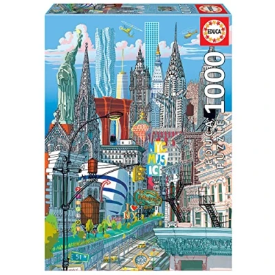 Imagen de Educa Puzzle de 1000 Piezas para Adultos Nueva York, Carlo Stanga. Incluye Pegamento Fix Puzzle. A Partir 14 años (19265)