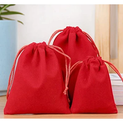 Imagen de NC 10 bolsas grandes de terciopelo con cordón regalo para joyas terciopelo, cordón, regalo, 20 x 25 cm