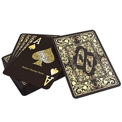Imagen de Cartas de Póquer Plástico Black Edition Alto Brillo con dos esquina Juego Índice Jumbo para Texas Holdem Poker