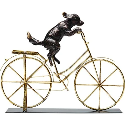 Imagen de Kare Design Objeto deco Dog With Bicycle, 44cm, perro con bicicleta, sala de estar, acero lacado