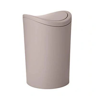 Imagen de Tatay Papelera Baño con Tapa Basculante, 6L de Capacidad, Polipropileno, Libre BPA, Color Taupe, Medidas 19 x 28 cm