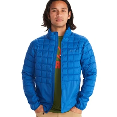 Imagen de Marmot Hombre Echo Featherless Hybrid, chaqueta de senderismo con aislamiento, funcional repelente al agua, acolchada forro, a prueba viento, Dark Azure, XXL