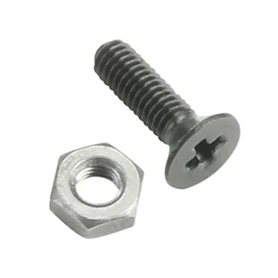 Imagen de Adam Hall Hardware 5420 BLK M100 AH Bolsa de 100 Tornillo estrella M3 x 10 negro con Tuerca para Conector Chasis XLR