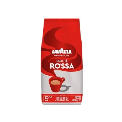 Imagen de Lavazza, Qualità Rossa, Café en Grano Natural, Ideal para la Máquina de Espresso, con Notas Aromáticas Chocolate y Frutos Secos, Arábica Robusta, Intensidad 5, Tueste Medio, Paquete 1 kg