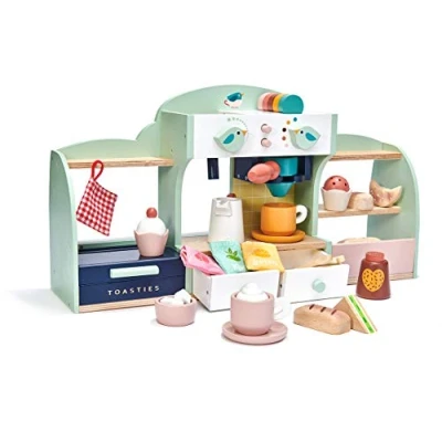 Imagen de Tender Leaf Toys Bird&#039;s Nest café 40 piezas de cafetería juego único para niños, panadería y con accesorios Promueve el desarrollo habilidades imaginativas sociales A partir 3