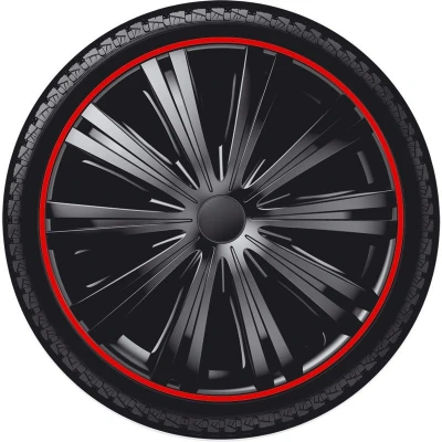 Imagen de AutoStyle PP 5045BR Tapacubos 15in negro/rojo