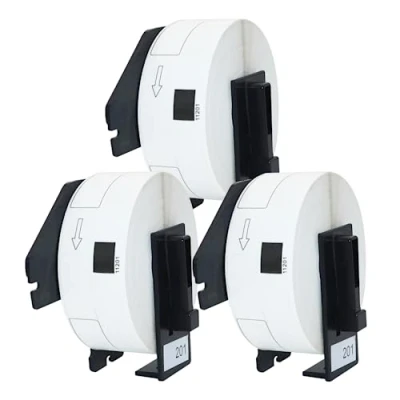 Imagen de Doree 3 rollos DK 11201 29 mm x 90 etiquetas de dirección estándar compatibles con Brother 1200 para impresora QL