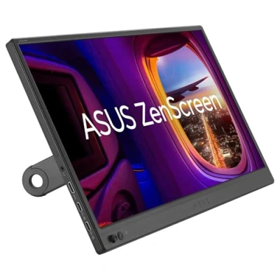 Imagen de ASUS ZenScreen MB169CK Monitor USB portátil de 16 Pulgadas (15.6 Visible), Full HD, IPS, Doble Tipo C, Mini HDMI, sin Parpadeo, Filtro luz Azul, Superficie antirreflejos, Soporte
