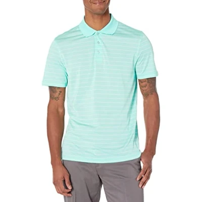 Imagen de Amazon Essentials Polo de Golf Secado Rápido Ajuste Entallado Hombre, Azul Agua Rayas, S