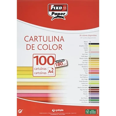 Imagen de Fixo Paper 11110470 Pack de 100 Cartulina blanca A4, 180g