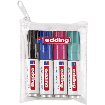 Imagen de Edding 4 05 Mini marcador permanente 0.5 Ancho de traza 1,5 3 mm), color negro
