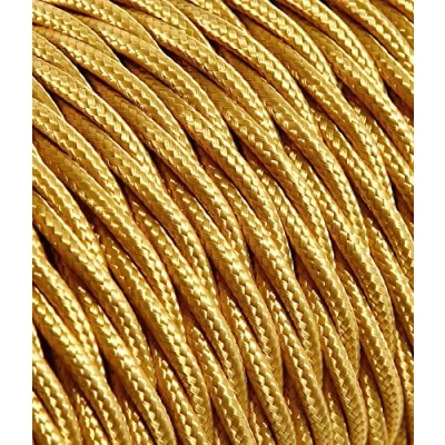 Imagen de Cable eléctrico trenzado/trenzado revestido de tela. Color dorado. Sección 2 x 0,75 (5 metros)