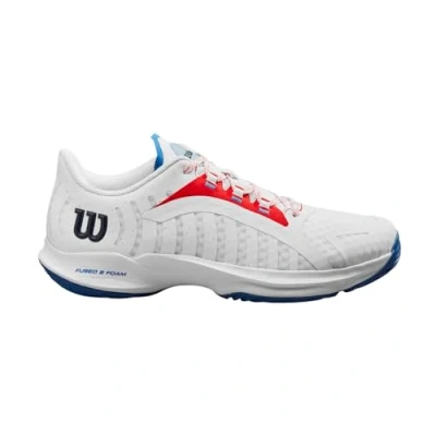 Imagen de Wilson Hurakn Pro, Tennis Shoe Hombre, White Red/Deja VU Blue, 43 1/3 EU