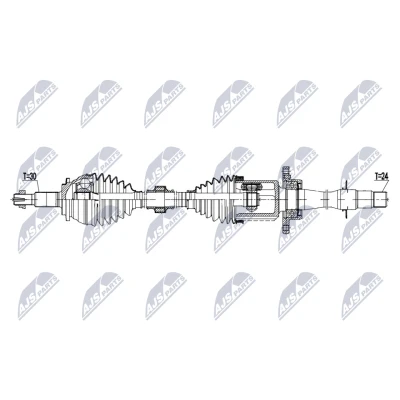 Imagen de NTY NPW TY 193 Árbol de transmisión Eje delantero, derecha 975mm
