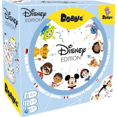 Imagen de Asmodee Dobble Disney Anniversary: ​​100 Years of Wonder Divertido juego de mesa para toda la familia con personajes Disney, 2 a 8 jugadores, partir 6 años