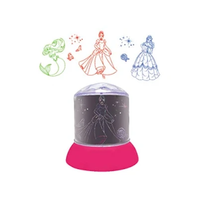 Imagen de Lexibook Disney Princesas Luz Nocturna, quitamiedos con proyecciones Luminosas en el Techo, lámparita de Noche Multico Princess Cenicienta, Bella, Ariel multicolor NLJ030DP, Color Rosa