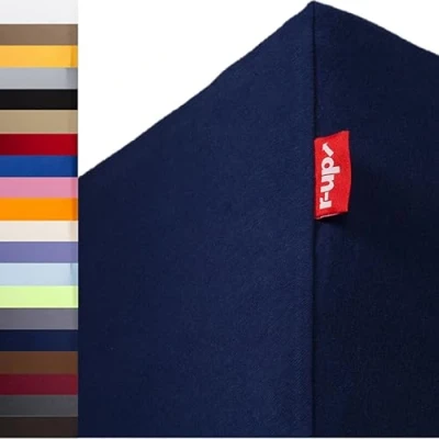 Imagen de r up Passt sábana Bajera Pack Doble 180x200 200x220 hasta 35cm de Alto Muchos Colores 100% algodón 130g/m² (Azul Oscuro)