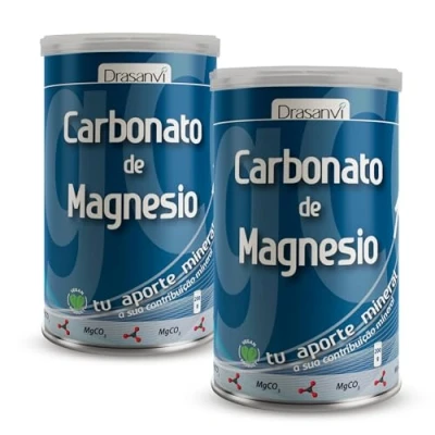 Imagen de DRASANVI Carbonato de magnesio PURO Contribuye al funcionamiento normal huesos, dientes, músculos y sistema nervioso Disminuye el cansancio la fatiga 2 x 200grs polvo