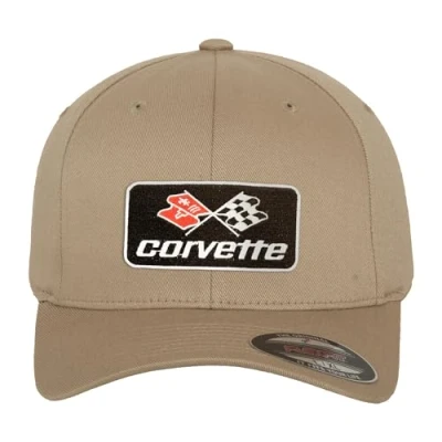 Imagen de Chevrolet Licenciado Oficialmente Corvette C3 Patch Gorra de béisbol Flexfit (Caqui), Large/X Large