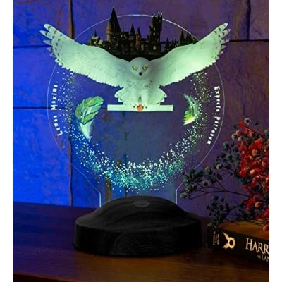 Imagen de Sentidos lámpara nocturna LED con diseño 3D, adecuada como regalo para niños y niños, de cumpleaños, bautizo, escritorio dormitorio (patrón Edvige)