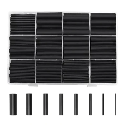 Imagen de AiQInu 650 piezas Termoretractil para Cables, Tubo Kit 2:1, Térmico Negro, Funda
