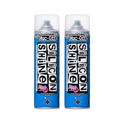 Imagen de Muc Off Silicon Shine Abrillantador de Bicicleta 500 ML, 2pk Spray Protector Bicicleta, para Acabado Brillante Todo Tipo Bicicletas