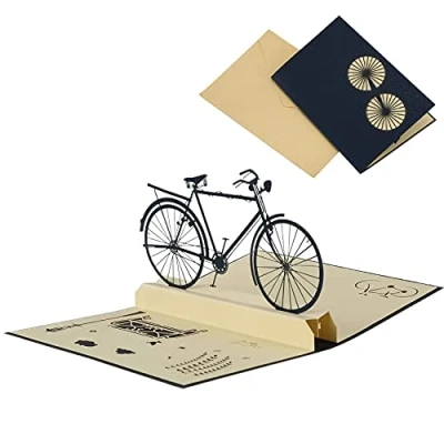 Imagen de JeoPoom Tarjeta de Felicitación 3D Pop up con Sobre(Bicicleta)