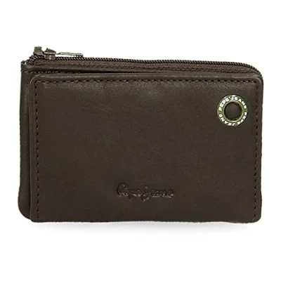 Imagen de Pepe Jeans Badge Monedero con Tarjetero Marrón 11x7x1,5 cms Piel