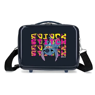 Imagen de Disney Stitch Naughty Face Down Neceser Adaptable Azul 29x21x15 cms Rígido ABS 9,14L 0,8 kgs