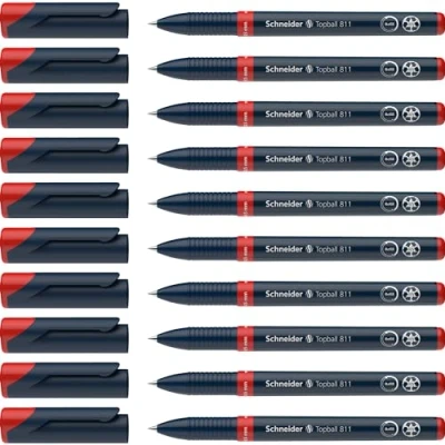 Imagen de Schneider Topball 811 Rollerball Pen Red (Pack of 10)