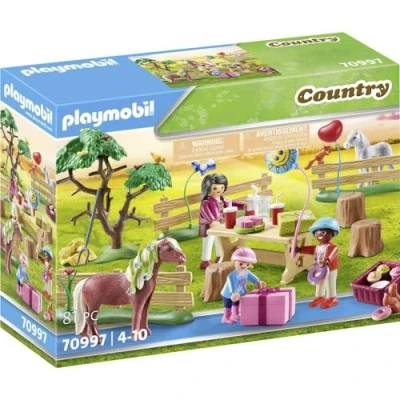 Imagen de PLAYMOBIL Country 70997Fiesta de Cumpleaños en la Granja Ponis, Juguetes para niños a Partir 4 años