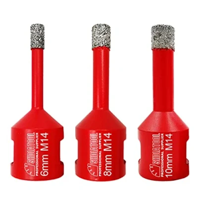 Imagen de SHDIATOOL Broca de Diamante 3 Piezas/Set Diámetro 6/8/10MM para Perforación en Seco Porcelana Azulejo Granito Mármol M14