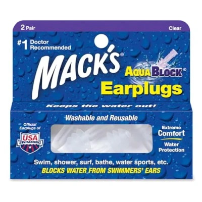 Imagen de Macks Aqua Block Tapones para los oídos natación, color transparente, talla 2 Pairs