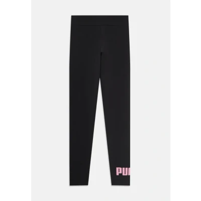 Imagen de Puma LOGO Unisex Leggings para niños, Talla: 12a, Black/poised pink