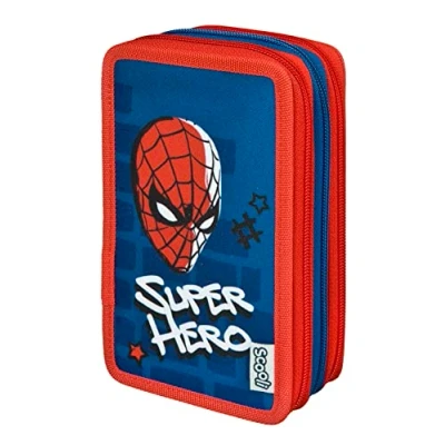 Imagen de Scooli Estuche Escolar Tripledecker Spider Man Gran con lápices práctico y Funcional a Partir de 6 años