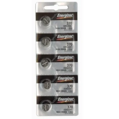 Imagen de Energizer Batteries 371 / 370 (SR920W SR920SW) Silver Oxide Watch Battery. On Tear Strip, 5 Pack