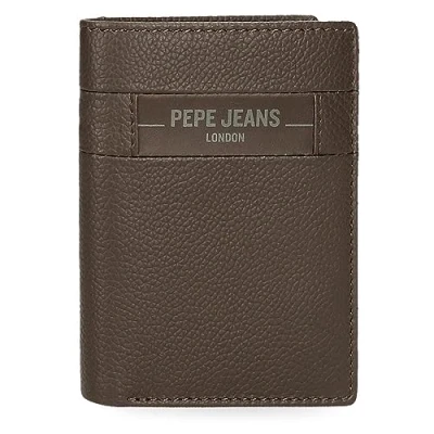 Imagen de Pepe Jeans Checkbox Cartera Vertical con Monedero Marrón 8,5x11,5x1 cms Piel