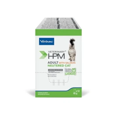 Imagen de HPM FELINE ADULT NEUTERED SALMON EN SALSA 12X85GR