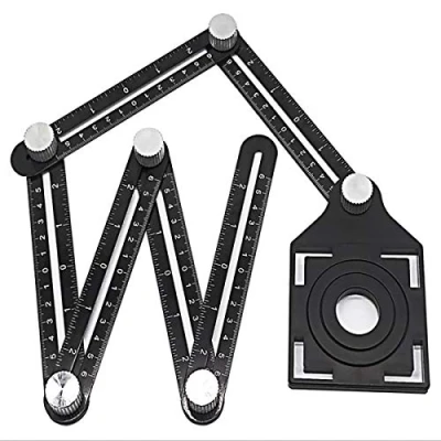 Imagen de regla de medición ángulos, multiángulo, fácil medir, plegable, para bricolaje, constructores, carpinteros, alicatadores, ar