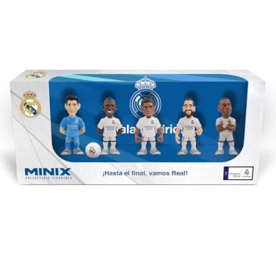 Imagen de MINIX Real Madrid Pack de 5 Figuras coleccionables 7 cm B (Courtois/Vinicius/Bellingham/Carvajal/Mbappé)