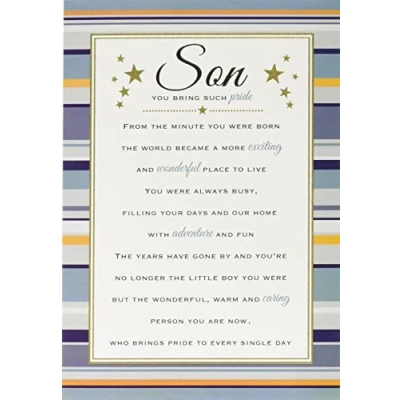 Imagen de Heartfelt Wishes Tarjeta de felicitación cumpleaños para hijo (22,86 x 15,24 cm), diseño con texto en inglés &quot;Regal Publishing&quot;